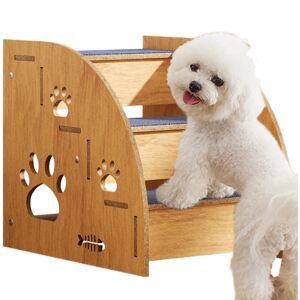 Unbranded Dog Bed Stairs - Non-Slip Wooden Pet Stairs for Large Medium Small Dogs and Cats Unbranded Dog Bed Stairs - Non-Slip Wooden Pet Stairs for Large Medium Small Dogs and Cats