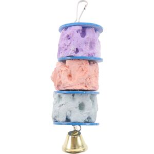 Vaguelly 2pcs Bird Parrot Teething Toy Calcium Stone with Bell Vaguelly 2pcs Bird Parrot Teething Toy Calcium Stone with Bell