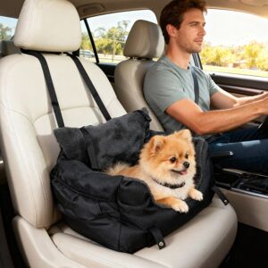 PawHut Dog Car Seat for Small Dogs, Dog Booster Car Seat with Fixed Buckle PawHut Dog Car Seat for Small Dogs, Dog Booster Car Seat with Fixed Buckle