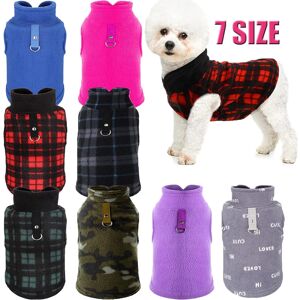 Unbranded (Gray, M) Dog Sweater Soft Fleece Vest with Leash Ring Plaid Warm Winter Pet Clo Unbranded (Gray, M) Dog Sweater Soft Fleece Vest with Leash Ring Plaid Warm Winter Pet Clo