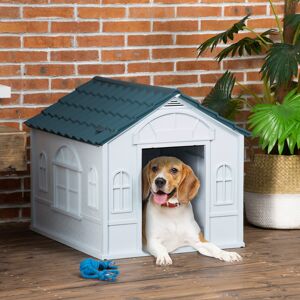 PawHut Dog House - Blue Weather-Resistant Shelter for Medium Dogs PawHut Dog House - Blue Weather-Resistant Shelter for Medium Dogs