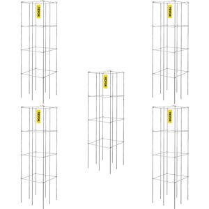 VEVOR Tomato Cages, 11.8" x 11.8" x 46.1", 5 Packs Square Plant Support Cages, S VEVOR Tomato Cages, 11.8" x 11.8" x 46.1", 5 Packs Square Plant Support Cages, S