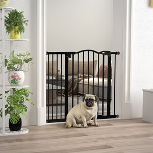 PawHut 74-94cm Adjustable Metal Pet Gate Safety Barrier w/ Auto-Close Black PawHut 74-94cm Adjustable Metal Pet Gate Safety Barrier w/ Auto-Close Black