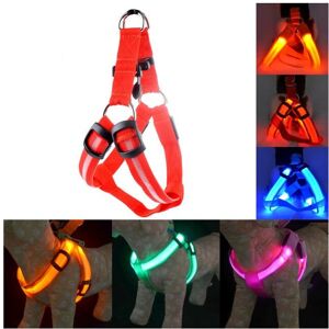 HOD Pets (Red, S Chest 32-40 cm) Usb Rechargeable Led Nylon Dog Collar Harness Flashing L HOD Pets (Red, S Chest 32-40 cm) Usb Rechargeable Led Nylon Dog Collar Harness Flashing L