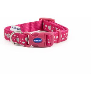 Ancol Fashion Adjustable Nylon Collar Pink Reflective Hearts 20-30cm Ancol Fashion Adjustable Nylon Collar Pink Reflective Hearts 20-30cm