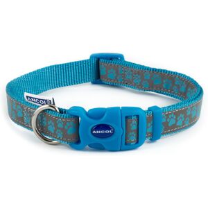 Ancol Fashion Nylon Adjustable Collar Blue Paw 20-30cm Sz1-2 Ancol Fashion Nylon Adjustable Collar Blue Paw 20-30cm Sz1-2