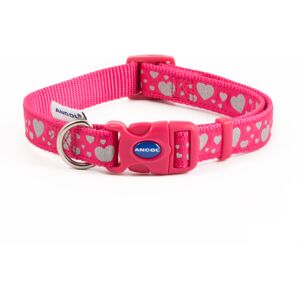 Ancol Fashion Adjustable Nylon Collar Pink Reflective Hearts 45-70cm Ancol Fashion Adjustable Nylon Collar Pink Reflective Hearts 45-70cm