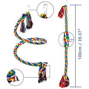 Unbranded Parrot Perch For Climbing, Multi-functional Rope Swing Toy With Bell And Hanging Unbranded Parrot Perch For Climbing, Multi-functional Rope Swing Toy With Bell And Hanging