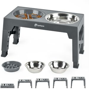 Petace Elevated Dog Bowls for Large Dogs, Raised Dog Bowl Stand with Slow Feeder Petace Elevated Dog Bowls for Large Dogs, Raised Dog Bowl Stand with Slow Feeder