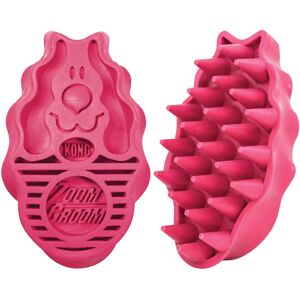 Kong - ZoomGroom Red - Dog Brush for Grooming and Shampooing - For Lar Kong - ZoomGroom Red - Dog Brush for Grooming and Shampooing - For Lar