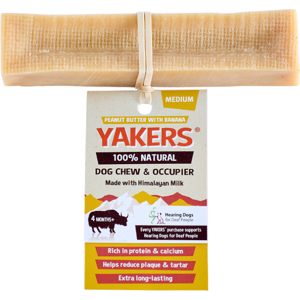 YAKERS Himalayan Dog Chew Bars, Natural Dog Chews - Peanut Butter & Banana Mediu YAKERS Himalayan Dog Chew Bars, Natural Dog Chews - Peanut Butter & Banana Mediu