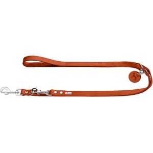 HUNTER Adjustable Dog Lead Made of Leather, Colour: Orange, Extra Durable, 3-Way HUNTER Adjustable Dog Lead Made of Leather, Colour: Orange, Extra Durable, 3-Way