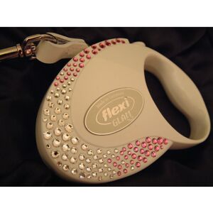 Flexi Glam Composition Retractable Tape Lead with Swarovski Crystals, 12 Kg/ 3 m Flexi Glam Composition Retractable Tape Lead with Swarovski Crystals, 12 Kg/ 3 m