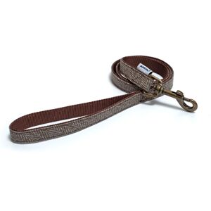 Ancol Heritage Collection Herringbone Dog Lead - Brown Nylon Fashion Lead with C Ancol Heritage Collection Herringbone Dog Lead - Brown Nylon Fashion Lead with C