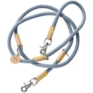 HUNTER Malia Adjustable Dog Lead Colour: Dove Blue/Natural, Smooth Rope and Robu HUNTER Malia Adjustable Dog Lead Colour: Dove Blue/Natural, Smooth Rope and Robu