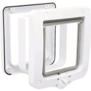 Trixie 4-Way Cat Flap with Tunnel, White, 578 g Trixie 4-Way Cat Flap with Tunnel, White, 578 g