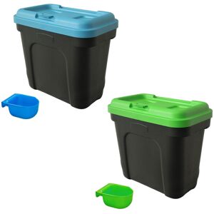 KCT 2 Pack 15L/7kg Medium Dry Pet Dog Cat Bird Food Feed Plastic Storage Bin Box KCT 2 Pack 15L/7kg Medium Dry Pet Dog Cat Bird Food Feed Plastic Storage Bin Box