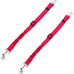 KCT 2 Pack Dog Seat Belt Clip Lead - Red KCT 2 Pack Dog Seat Belt Clip Lead - Red