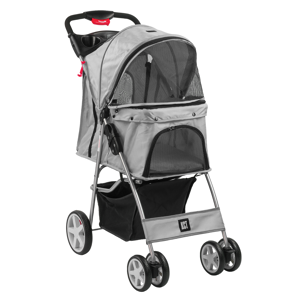 (Grey Pet Stroller) KCT Hooded Pet Strollers for Small to Medium Sized Pets (Grey Pet Stroller) KCT Hooded Pet Strollers for Small to Medium Sized Pets