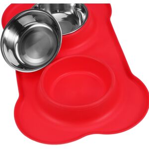 Totority Red Dog Feeding Bowls Silicone Base Non-Slip Pet Feeding Bowls Totority Red Dog Feeding Bowls Silicone Base Non-Slip Pet Feeding Bowls