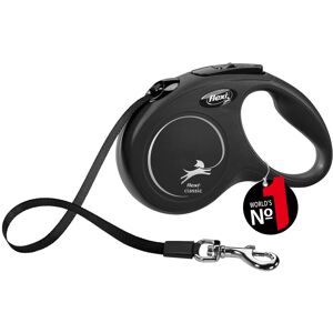 Flexi New Classic Retractable Lead Tape, Small, 5 m, Black Flexi New Classic Retractable Lead Tape, Small, 5 m, Black