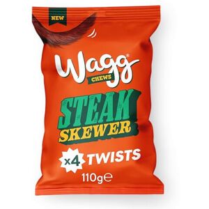 Wagg Chews Dog Treats Steak Skewer Sticks 110g (Pack of 12) Wagg Chews Dog Treats Steak Skewer Sticks 110g (Pack of 12)