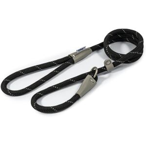 Ancol Viva Dog Rope Slip Lead Reflective Black Poly Weave Webbing Leather Adjust Ancol Viva Dog Rope Slip Lead Reflective Black Poly Weave Webbing Leather Adjust