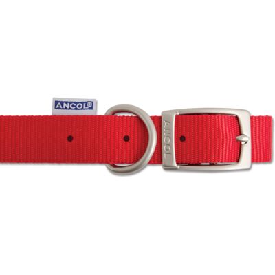 Ancol Heritage Nylon Collar Red 15mm X28-36cm Sz3 Ancol Heritage Nylon Collar Red 15mm X28-36cm Sz3