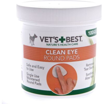 BRAMTON Vets Best Clean Eye Round Pads 100 Wipes BRAMTON Vets Best Clean Eye Round Pads 100 Wipes