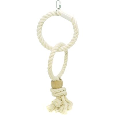 Rosewood Parrot Twin Rope Rings Lge Rosewood Parrot Twin Rope Rings Lge