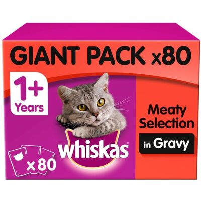 Whiskas - 1+ Cat Food Pouches - Meat Selection - Cat Food Whiskas - 1+ Cat Food Pouches - Meat Selection - Cat Food