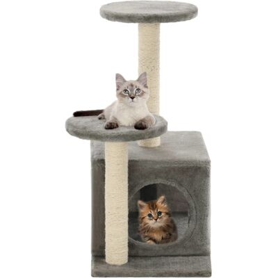 vidaXL Cat Tree with Sisal Scratching Posts 60cm Grey - Cat Tree vidaXL Cat Tree with Sisal Scratching Posts 60cm Grey - Cat Tree