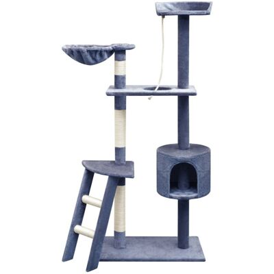 vidaXL Cat Tree with Sisal Scratching Posts 150 cm Dark Blue Play Tower House vidaXL Cat Tree with Sisal Scratching Posts 150 cm Dark Blue Play Tower House