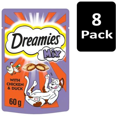 Dreamies Mix Adult Cat Treats with Chicken and Duck 480g (8x60g packs) Dreamies Mix Adult Cat Treats with Chicken and Duck 480g (8x60g packs)