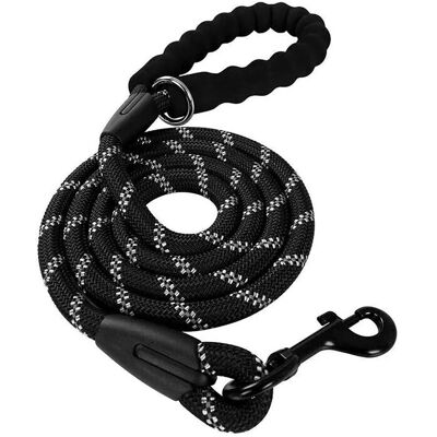 Pet Wiz - Reflective Rope Dog Lead - Black - 1m - Dog Leash Pet Wiz - Reflective Rope Dog Lead - Black - 1m - Dog Leash