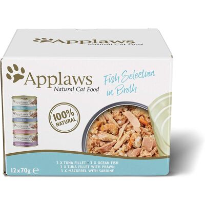Applaws - Natural Wet Cat Food - Fish Selection - Broth 70 g Tin - Wet Cat Food Applaws - Natural Wet Cat Food - Fish Selection - Broth 70 g Tin - Wet Cat Food