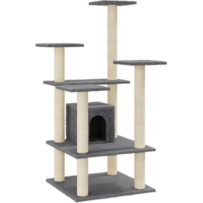 vidaXL Cat Tree with Sisal Scratching Posts - 110cm - Cat Play Tower vidaXL Cat Tree with Sisal Scratching Posts - 110cm - Cat Play Tower