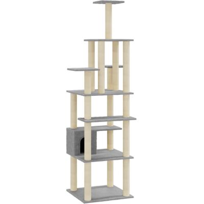 vidaXL Cat Tree with Sisal Posts - 183cm Cat Play Tower vidaXL Cat Tree with Sisal Posts - 183cm Cat Play Tower