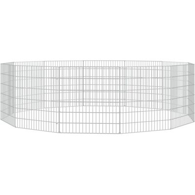 vidaXL Outdoor Pet Enclosure 12 Panels 54x60cm Galvanized Iron Silver vidaXL Outdoor Pet Enclosure 12 Panels 54x60cm Galvanized Iron Silver