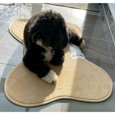 Pet Nights (Large, Beige) Bone Shaped Pet Feeding Mat NonSlip Dog Cat Bed Pet Nights (Large, Beige) Bone Shaped Pet Feeding Mat NonSlip Dog Cat Bed