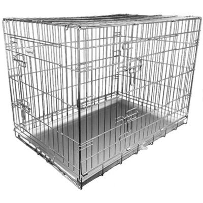 (Silver, X-Small) HugglePets Dog Cage with Metal Tray (Silver, X-Small) HugglePets Dog Cage with Metal Tray