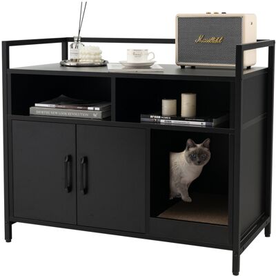 Costway Litter Box Enclosure Hidden Cat Washroom Large Pet Crate Cat Furniture Costway Litter Box Enclosure Hidden Cat Washroom Large Pet Crate Cat Furniture