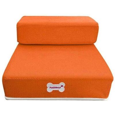 MDSRJONE ( Orange) 2-STEP MESH FOLDING PET DOG RAMP STAIRS ANIMAL MAT MDSRJONE ( Orange) 2-STEP MESH FOLDING PET DOG RAMP STAIRS ANIMAL MAT