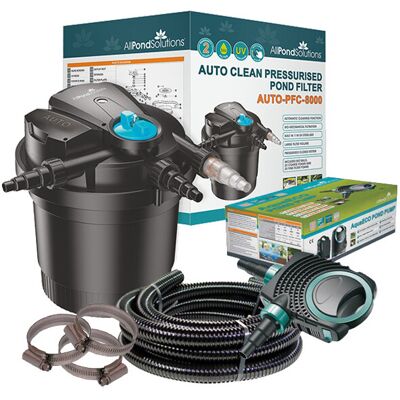 AllPondSolutions 8000L Pressurised Pond Filter Kit AUTO-PFC-8000-KIT AllPondSolutions 8000L Pressurised Pond Filter Kit AUTO-PFC-8000-KIT