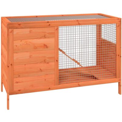 vidaXL Rabbit Hutch Brown 103x44x69.5 cm Solid Pine Wood - Rabbit Hutch vidaXL Rabbit Hutch Brown 103x44x69.5 cm Solid Pine Wood - Rabbit Hutch