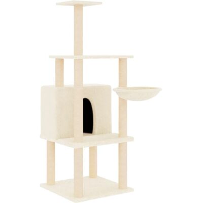 vidaXL Cat Tree with Sisal Posts - Cat Tower Climber 132cm vidaXL Cat Tree with Sisal Posts - Cat Tower Climber 132cm