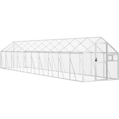 vidaXL Silver Bird Cage 1.79x10x1.85m Aviary - Bird Cage vidaXL Silver Bird Cage 1.79x10x1.85m Aviary - Bird Cage