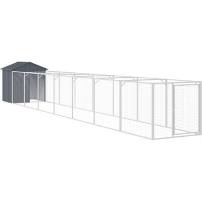 vidaXL Dog House with Roof - Anthracite - 117x813x123 cm - Dog Kennel with Run vidaXL Dog House with Roof - Anthracite - 117x813x123 cm - Dog Kennel with Run