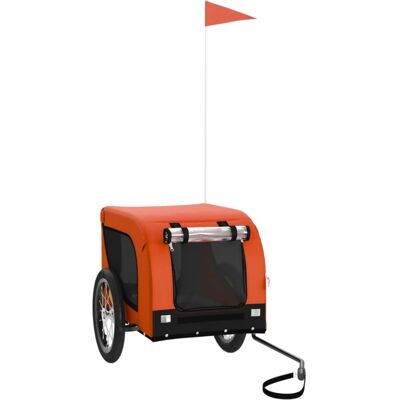 vidaXL Bicycle Trailer Dogs Orange and Black - Pet Travel vidaXL Bicycle Trailer Dogs Orange and Black - Pet Travel