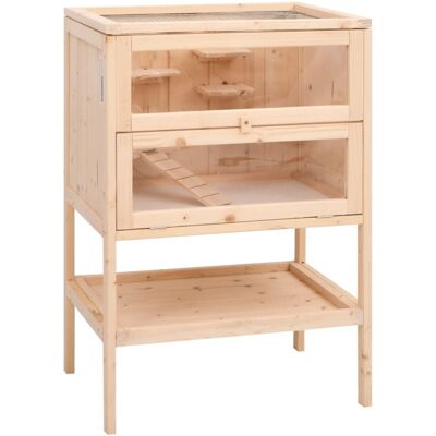 vidaXL Hamster Cage - Small Animal Cage - Solid Wood Fir - 55x40x80 cm vidaXL Hamster Cage - Small Animal Cage - Solid Wood Fir - 55x40x80 cm